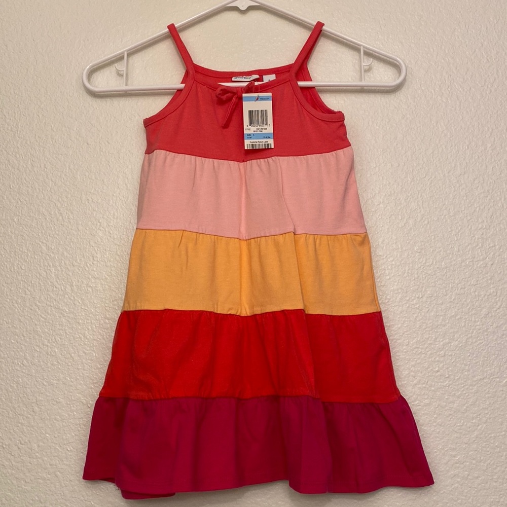 NWT Green dog, girls sundress, size 5, pink
